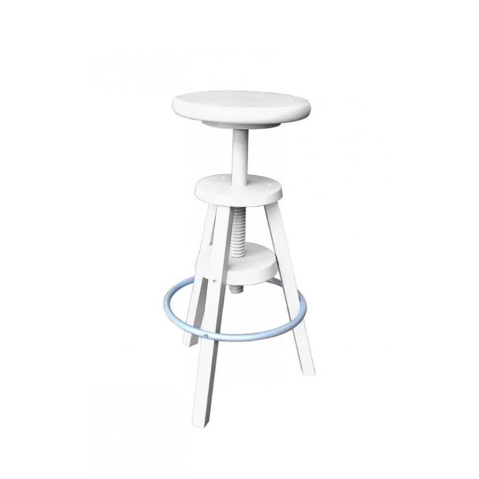 Tabouret à vis blanc