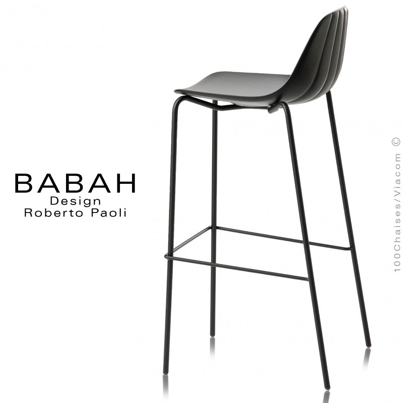 Tabouret de bar en acier noir