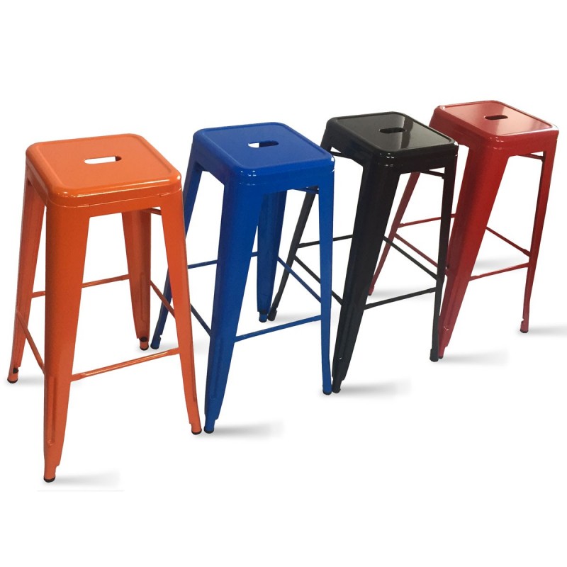 Tabouret de bar en acier rouge