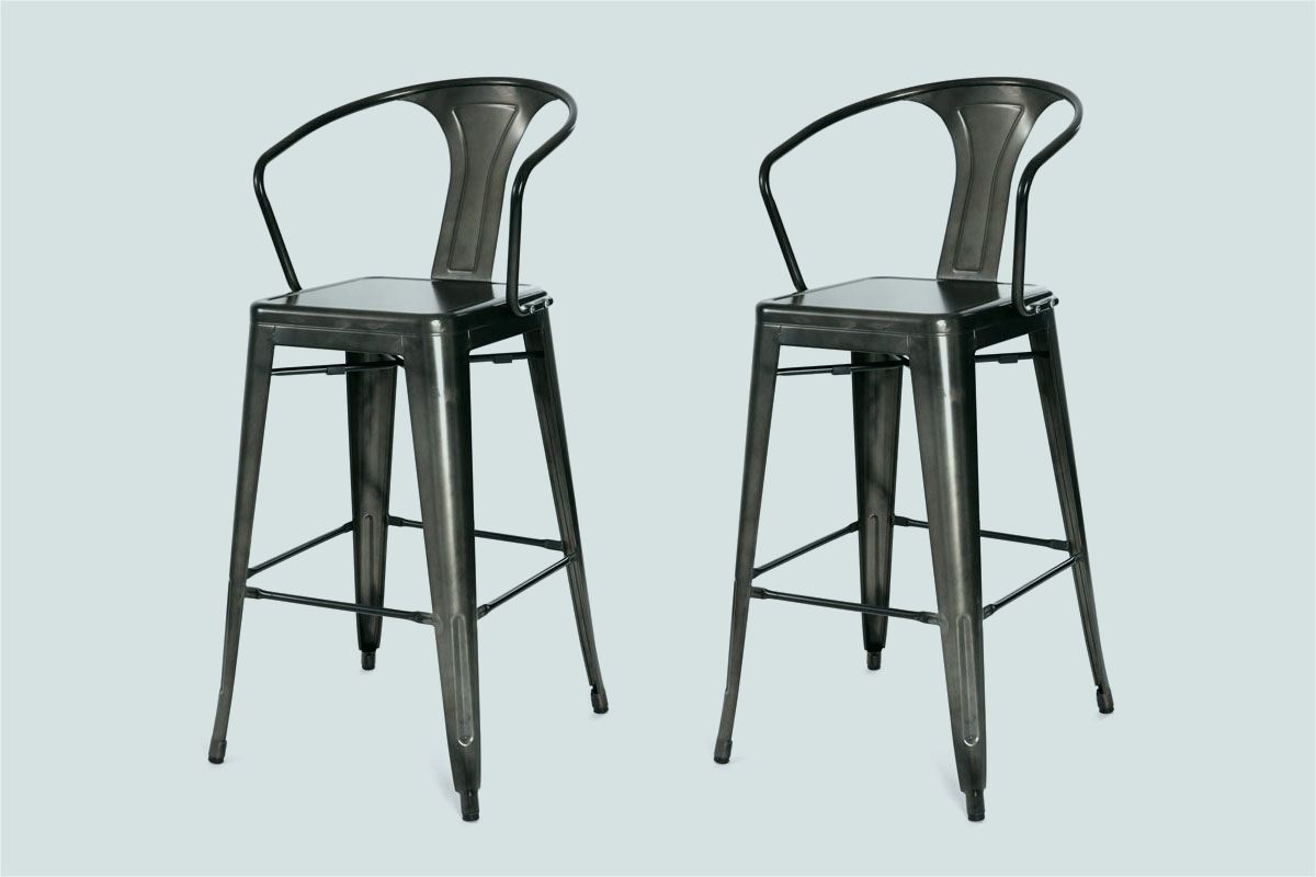 Tabouret de bar industriel rouge