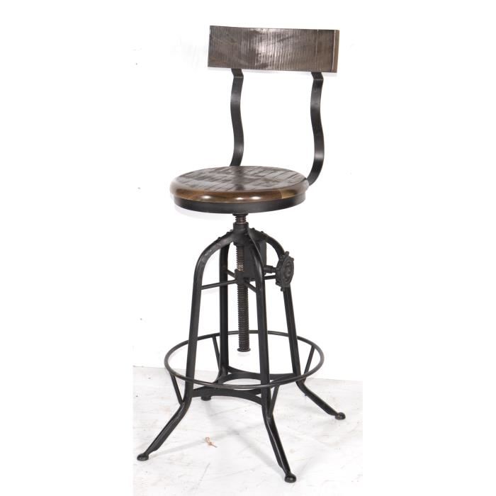 Tabouret avec dossier et accoudoir