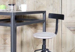 Tabouret a vis avec dossier