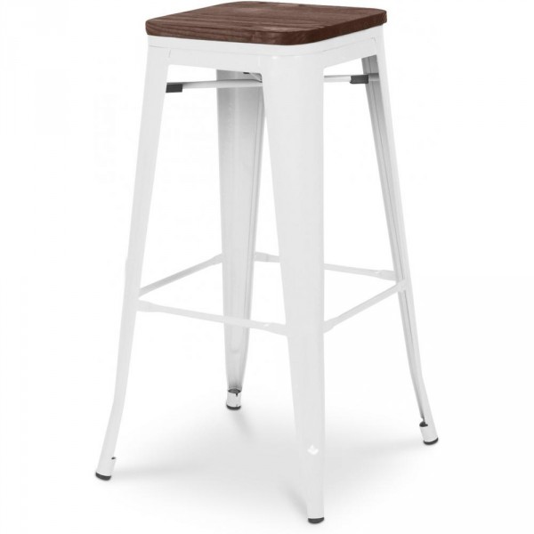 Tabouret de bar en bois blanc