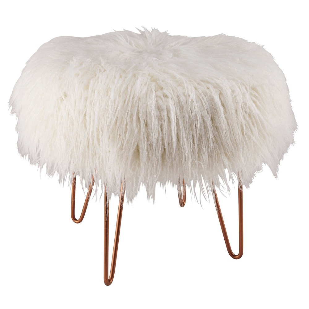 Tabouret fausse fourrure maison du monde