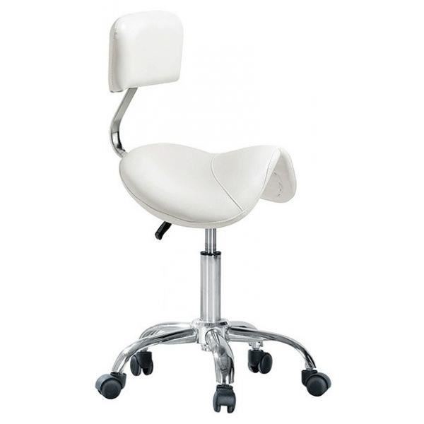 Tabouret esthétique blanc avec dossier