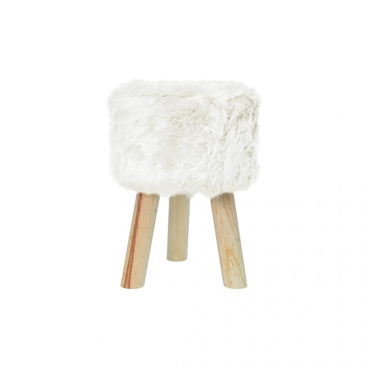Tabouret fourrure scandinave