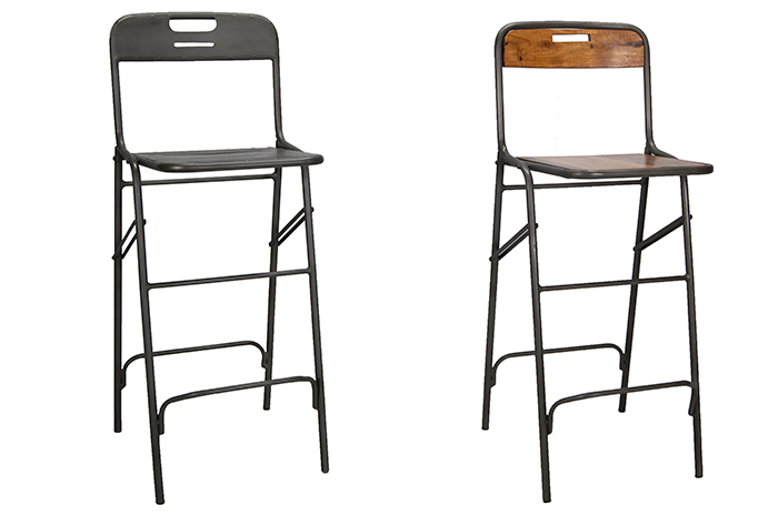 Tabouret haut pliant noir