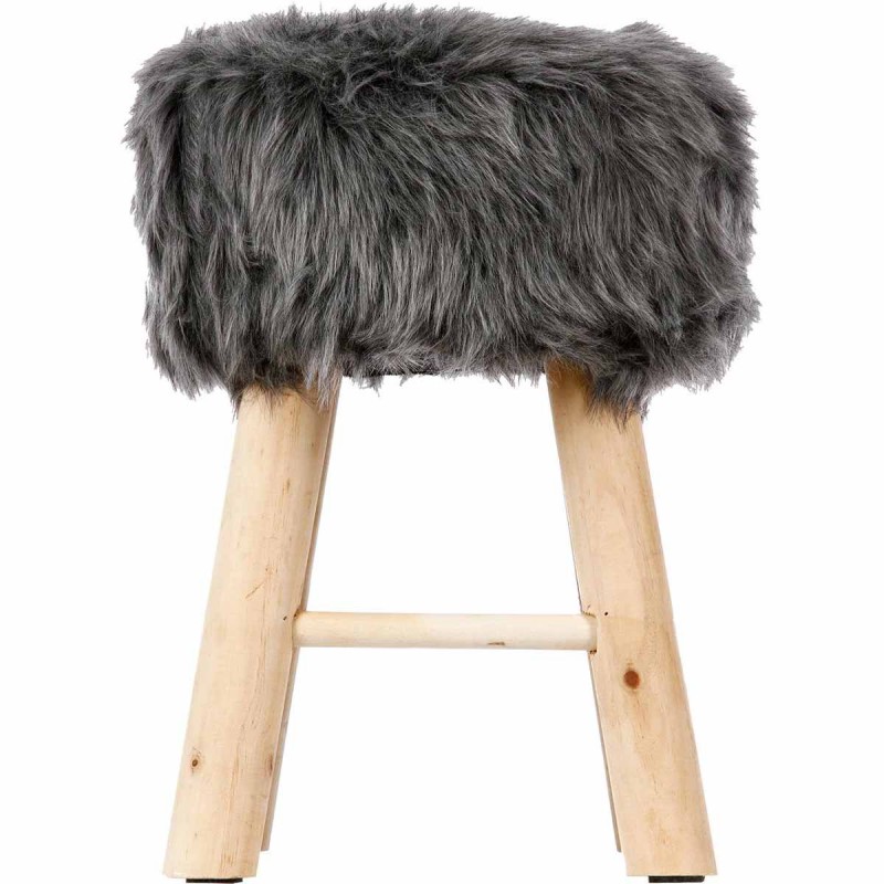 Tabouret fourrure marron