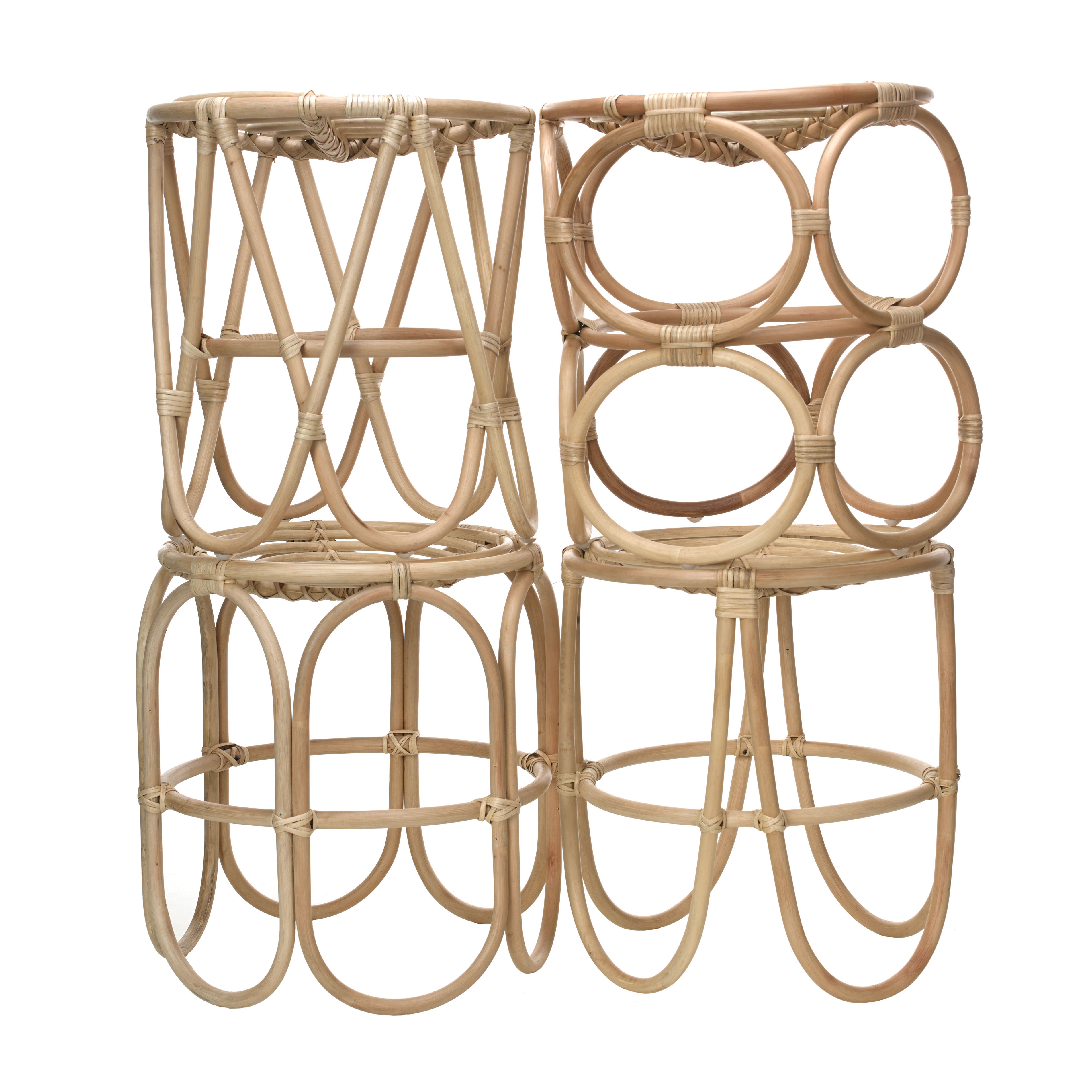 Tabouret bas en rotin