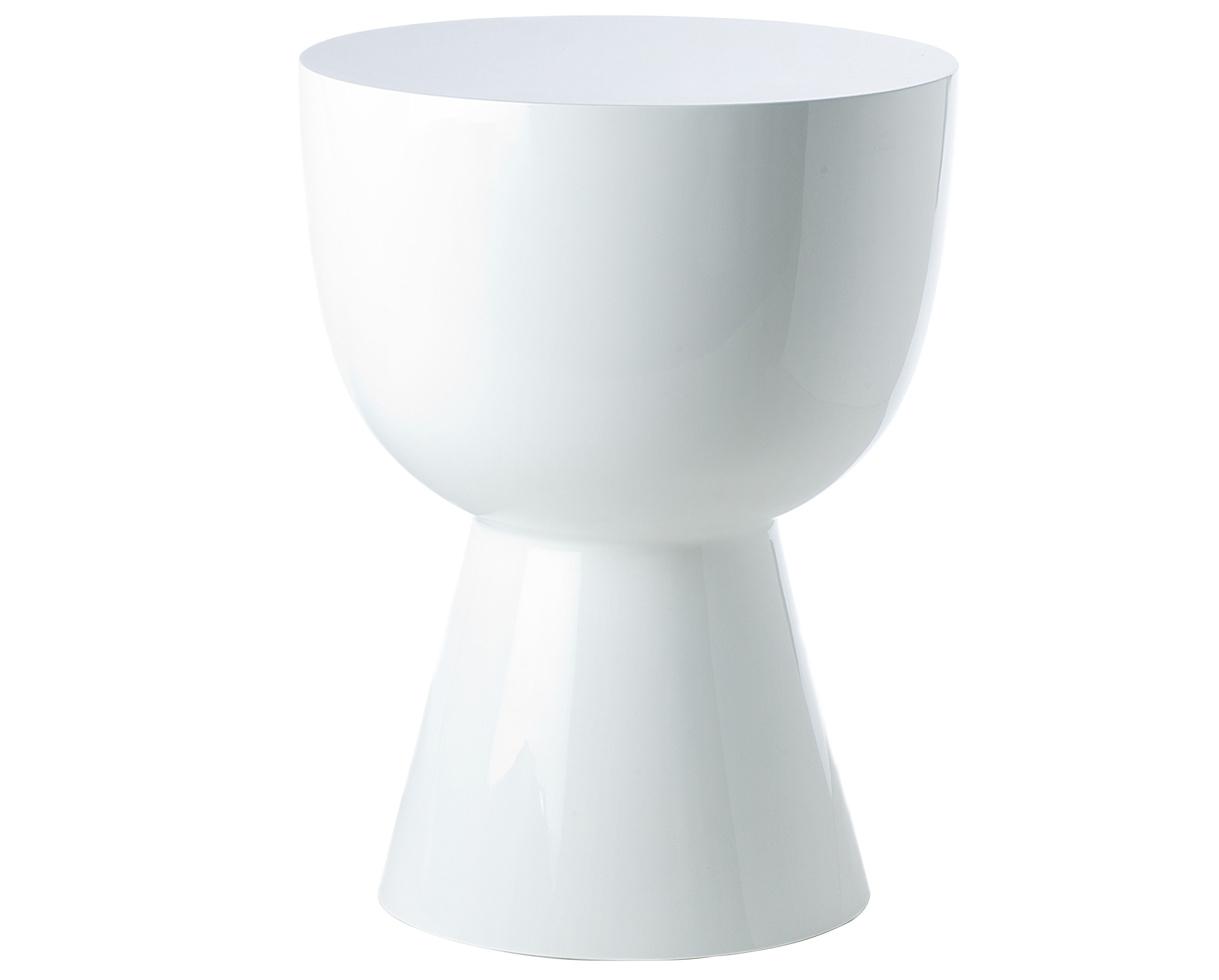 Tabouret bas blanc laqué