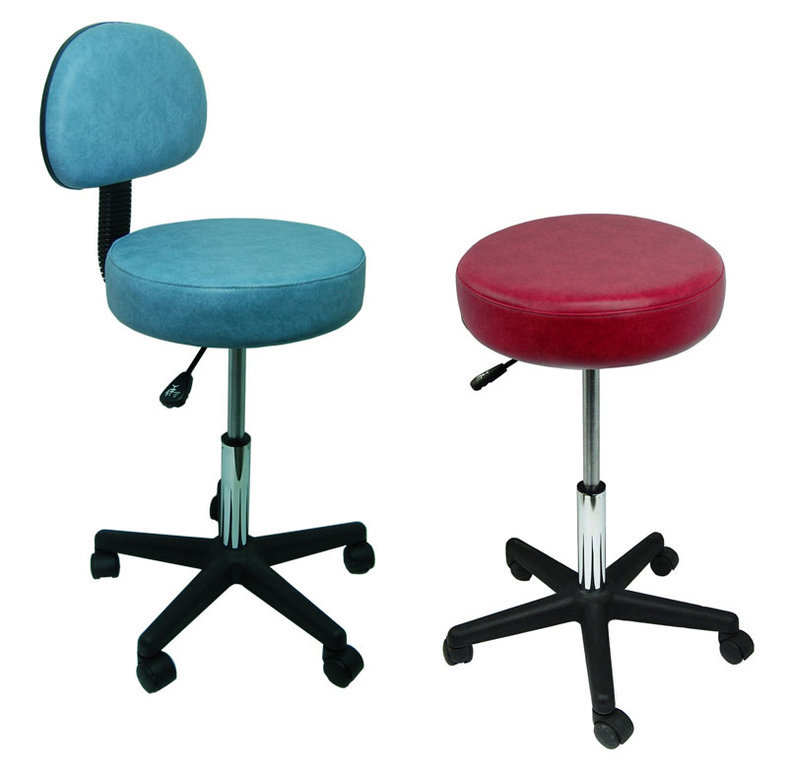 Tabouret avec dossier sur roulette