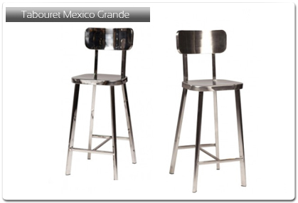 Tabouret haut acier brossé