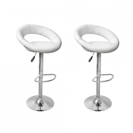 Tabouret de bar design cuir blanc