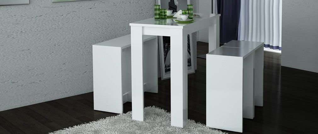 Tabouret design blanc laqué