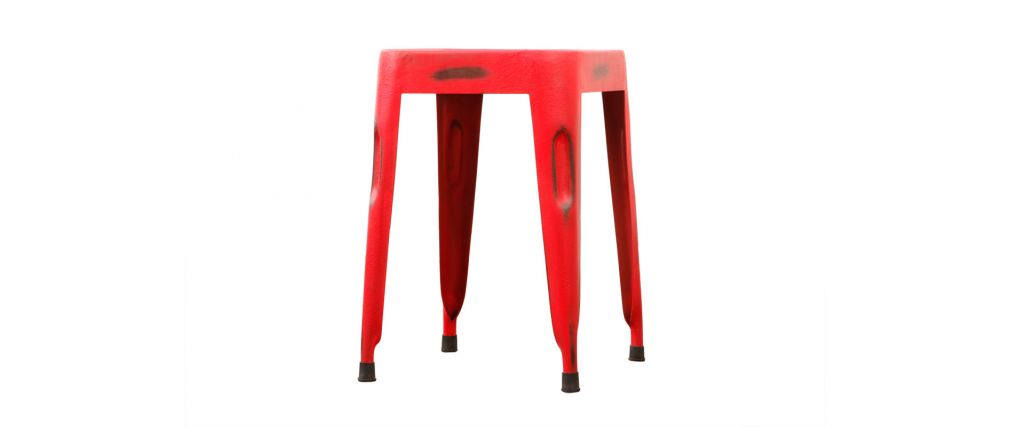 Tabouret design industriel métal vieilli factory
