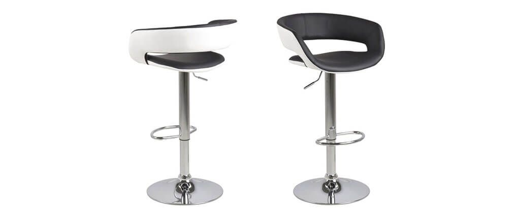 Tabouret design noir et blanc