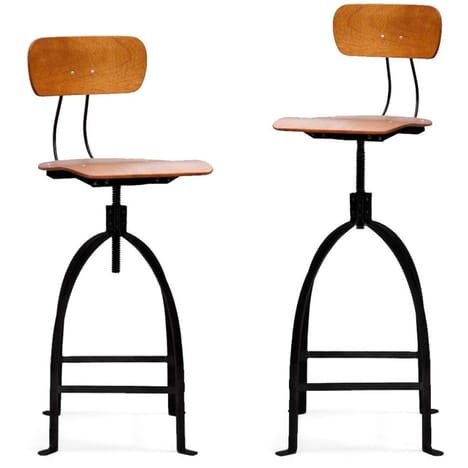 Tabouret de bar à vis industriel