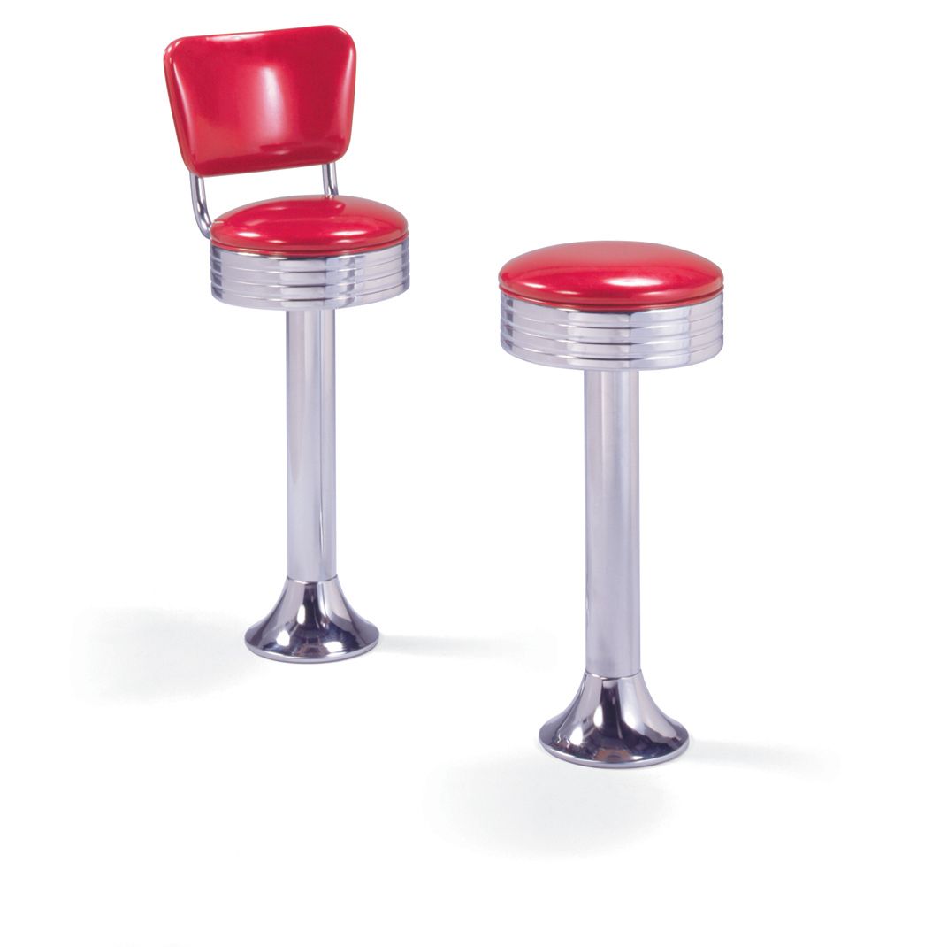 Tabouret de bar americain rouge