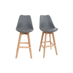 Tabouret de bar polyuréthane et acier h96cm - lot de 2 majesty