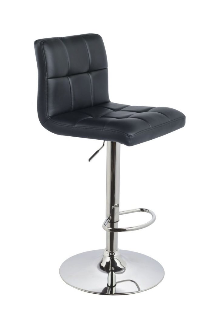 Tabouret de bar simili cuir et bois