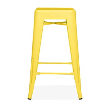 Tabouret de bar jaune tolix
