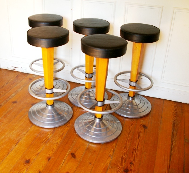 Tabouret de bar bois et alu