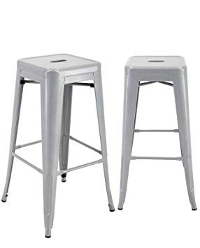 Tabouret de bar en metal gris