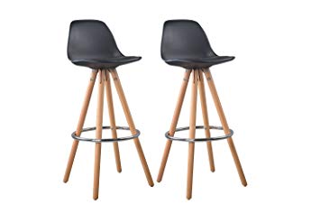 Lot tabouret de bar bois et noir