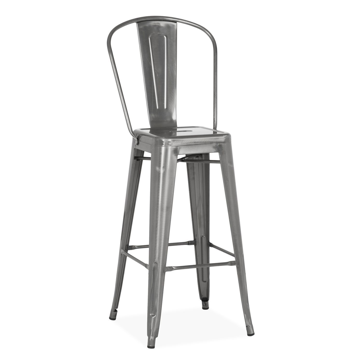 Tabouret de bar industriel en metal noir duhome type 9-634 chaise de bar vintage style
