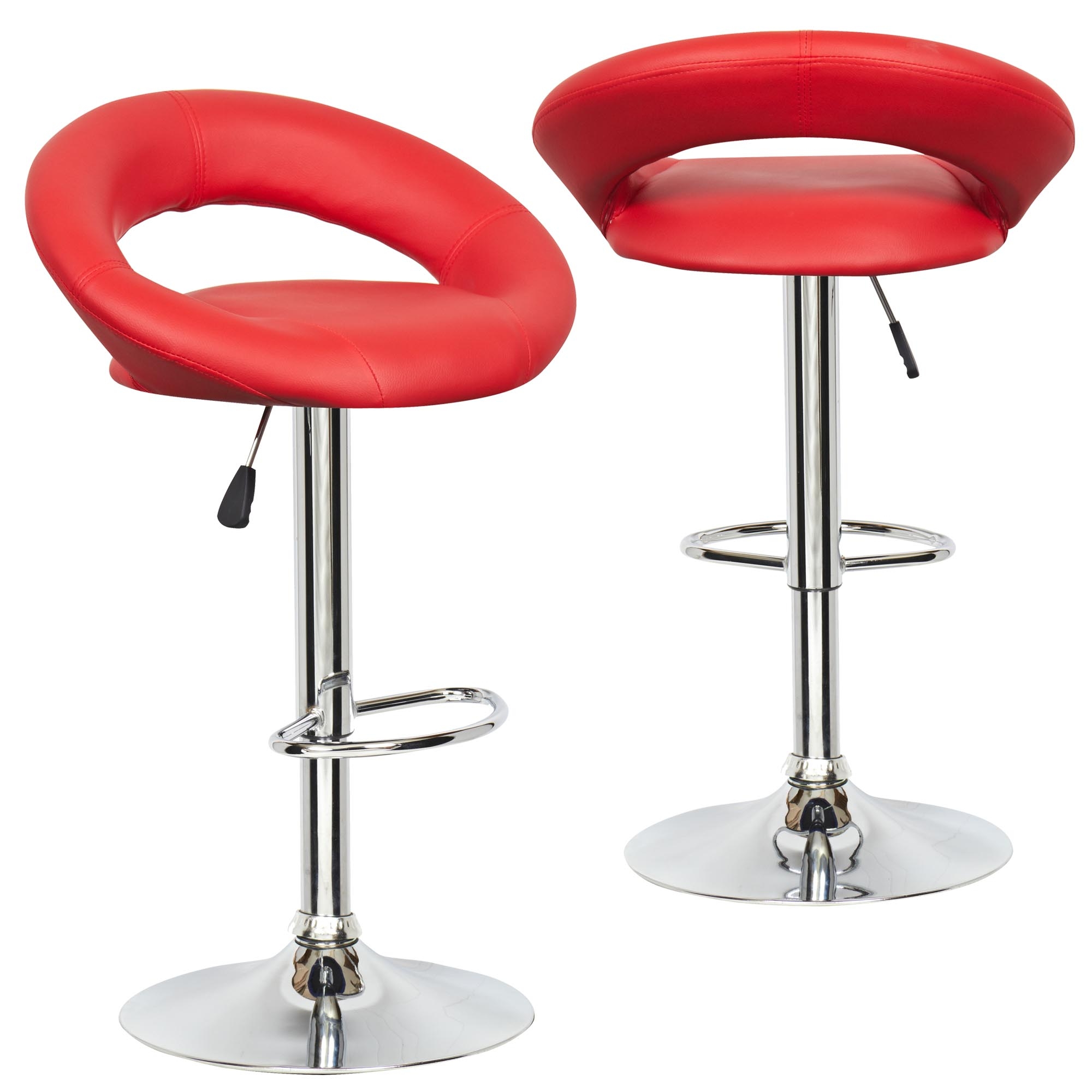 Tabouret de bar lot de 2 rouge