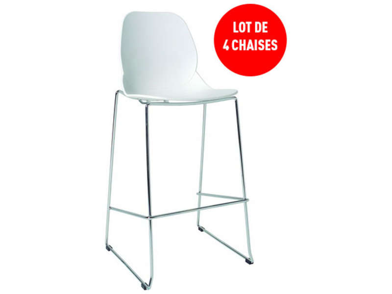Tabouret de bar polypropylène blanc
