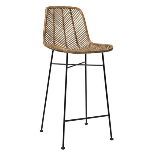 Tabouret de bar bois et osier