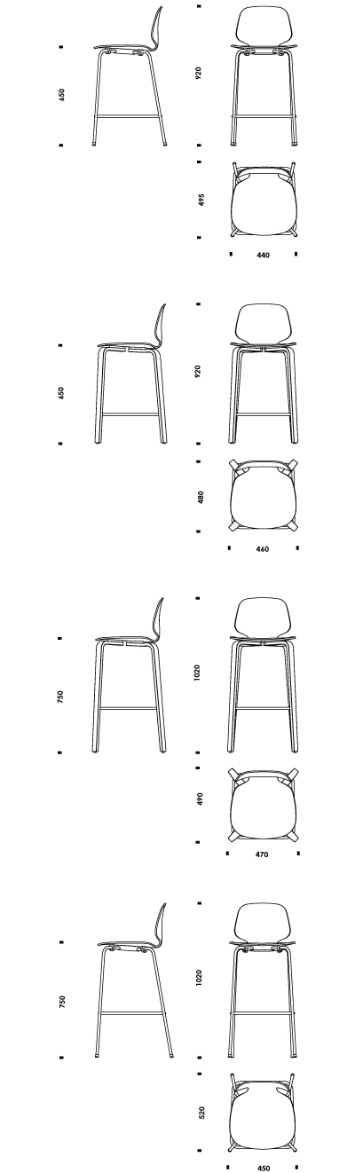 Tabouret de bar autocad