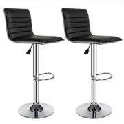 Tectake tabouret de bar chaise fauteuil bistrot réglable pivotant siège design noir