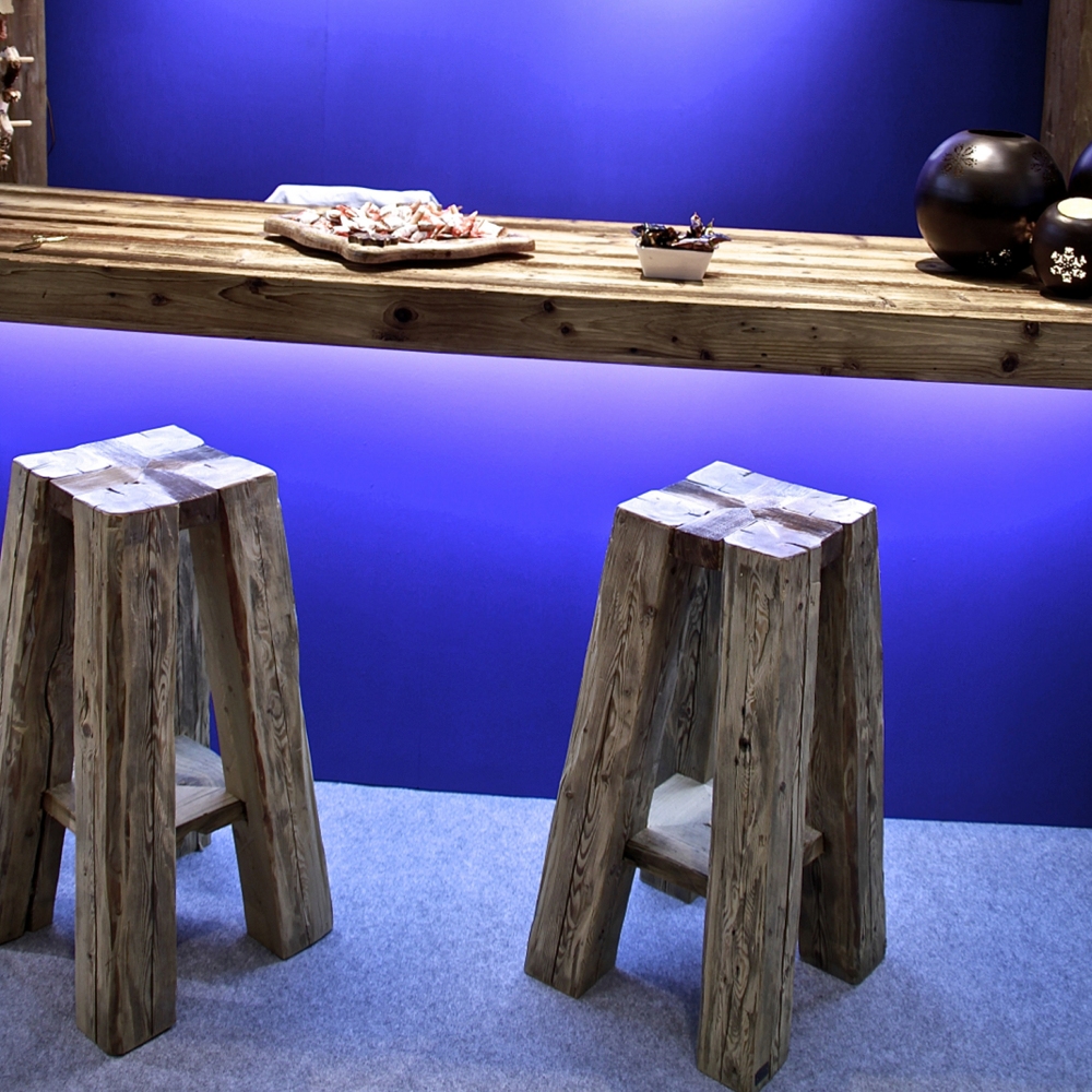 Tabouret de bar vieux bois