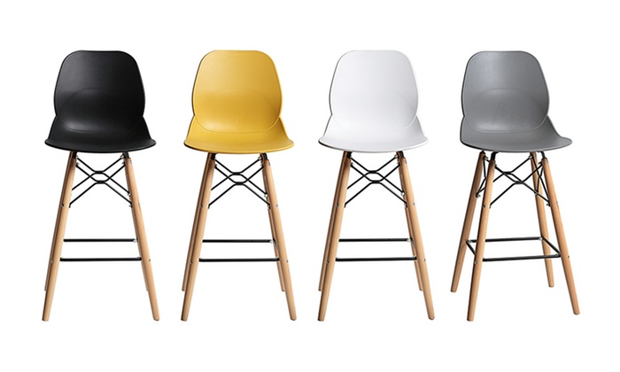 Lot de 4 tabouret de bar scandinave noir