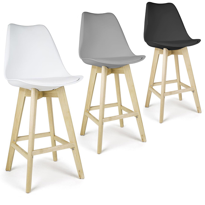 Tabouret de bar carre blanc