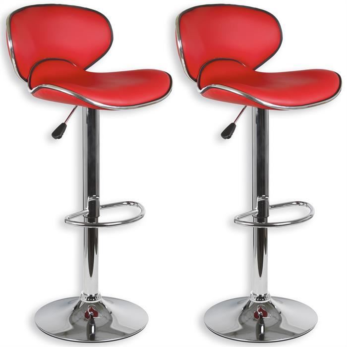 Tabouret de bar rouge lot de 2