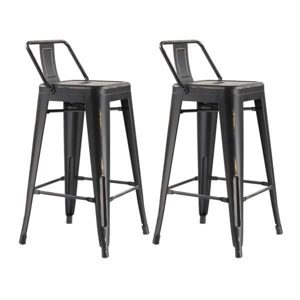 Tabouret de bar noir avec 4 pieds
