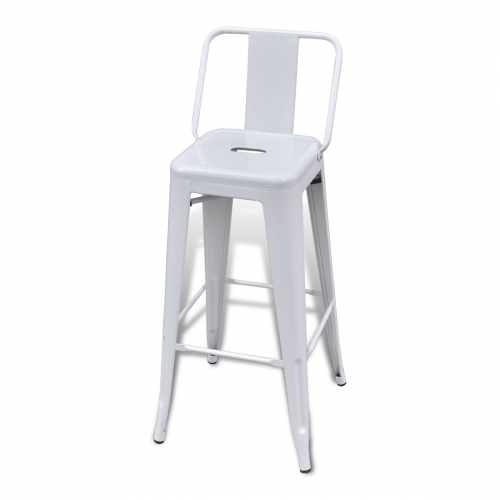 Tabouret de bar en metal blanc