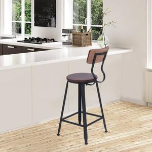Tabouret de bar ou de peintre sur vis design luxe loft style retro vintage métal & bois