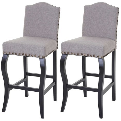 Tabouret de bar gris lot de 2
