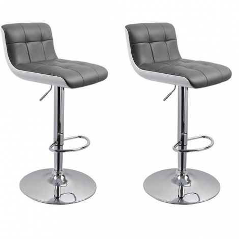 Tabouret de bar lot de 2 gris