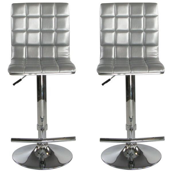 Tabouret de bar gris argenté