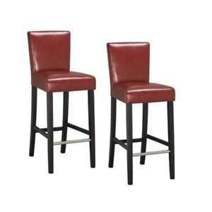 Tabouret de bar simili rouge