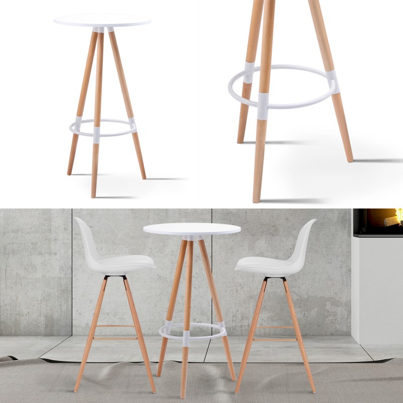 Tabouret de bar sara blanc