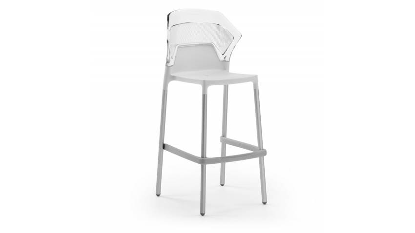 Tabouret de bar polycarbonate blanc