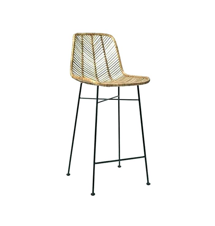 Tabouret de bar en rotin tressee
