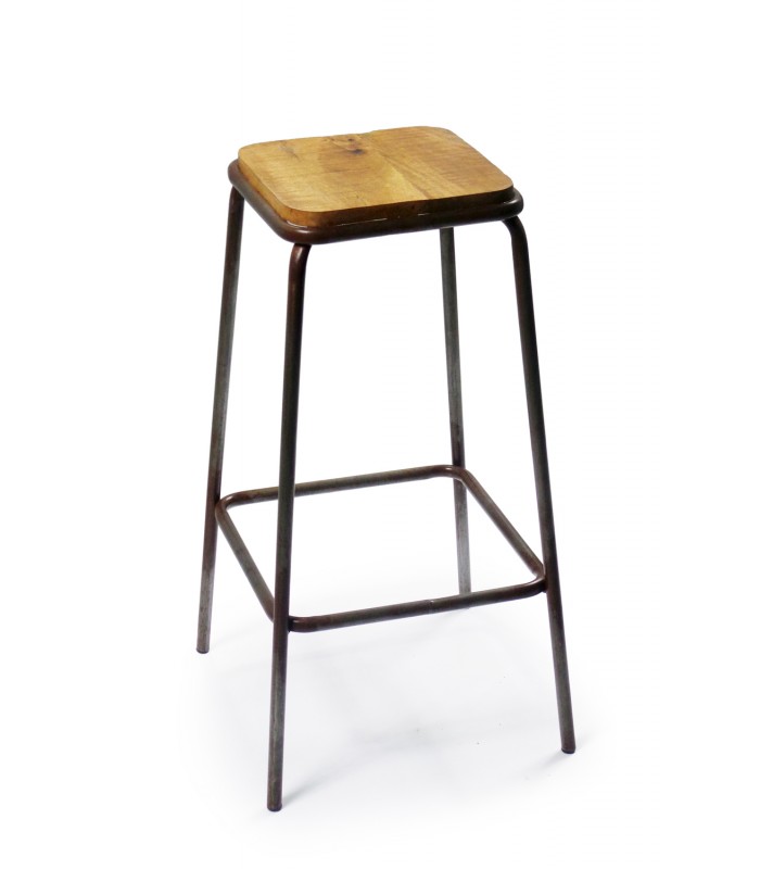 Tabouret de bar noir carre