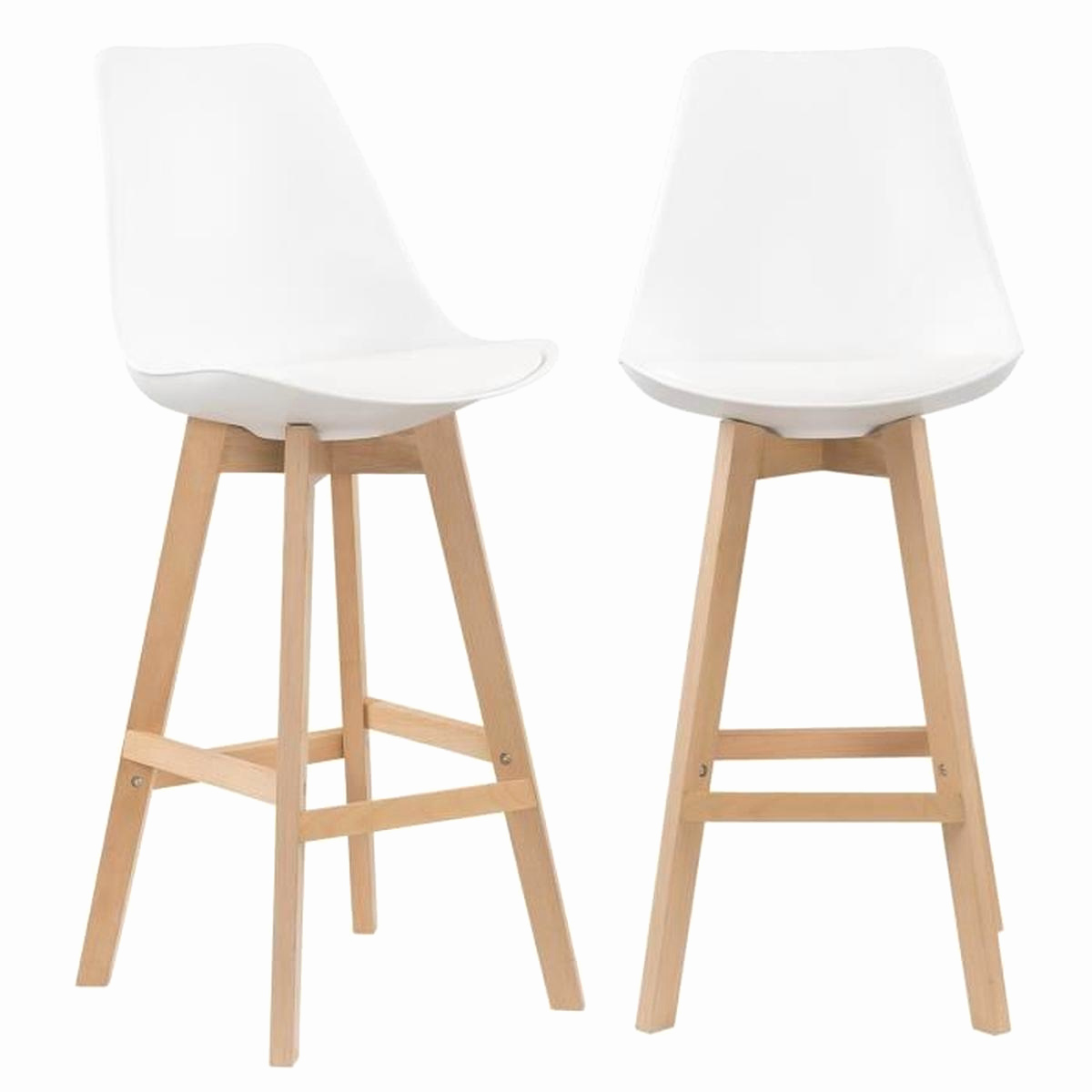 Tabouret de bar design scandinave blanc gilda